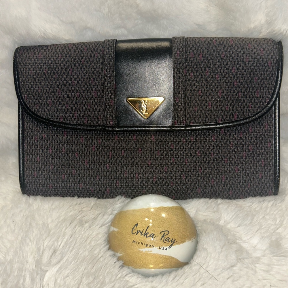 Yves Saint Laurent Vintage‎ Woven Flap Clutch